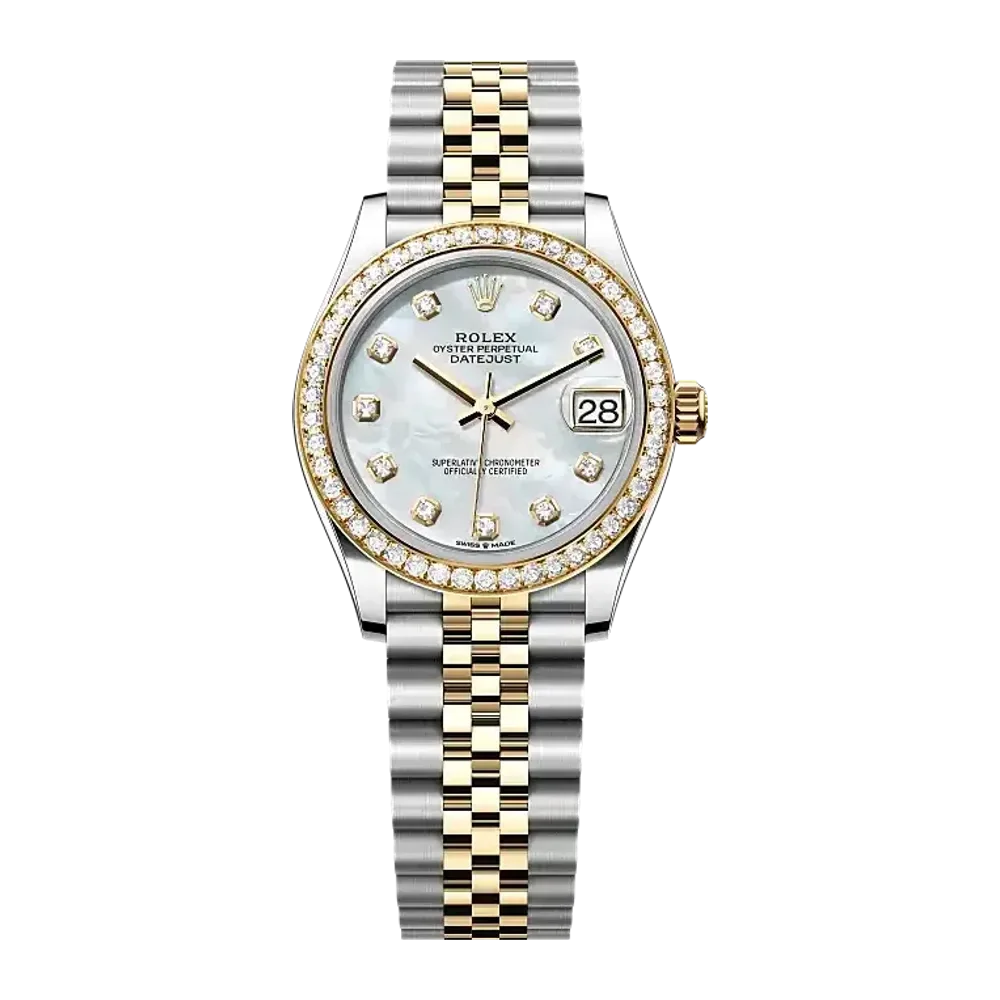 Rolex Datejust 278383RBR White mother-of-pearl set with diamonds dial