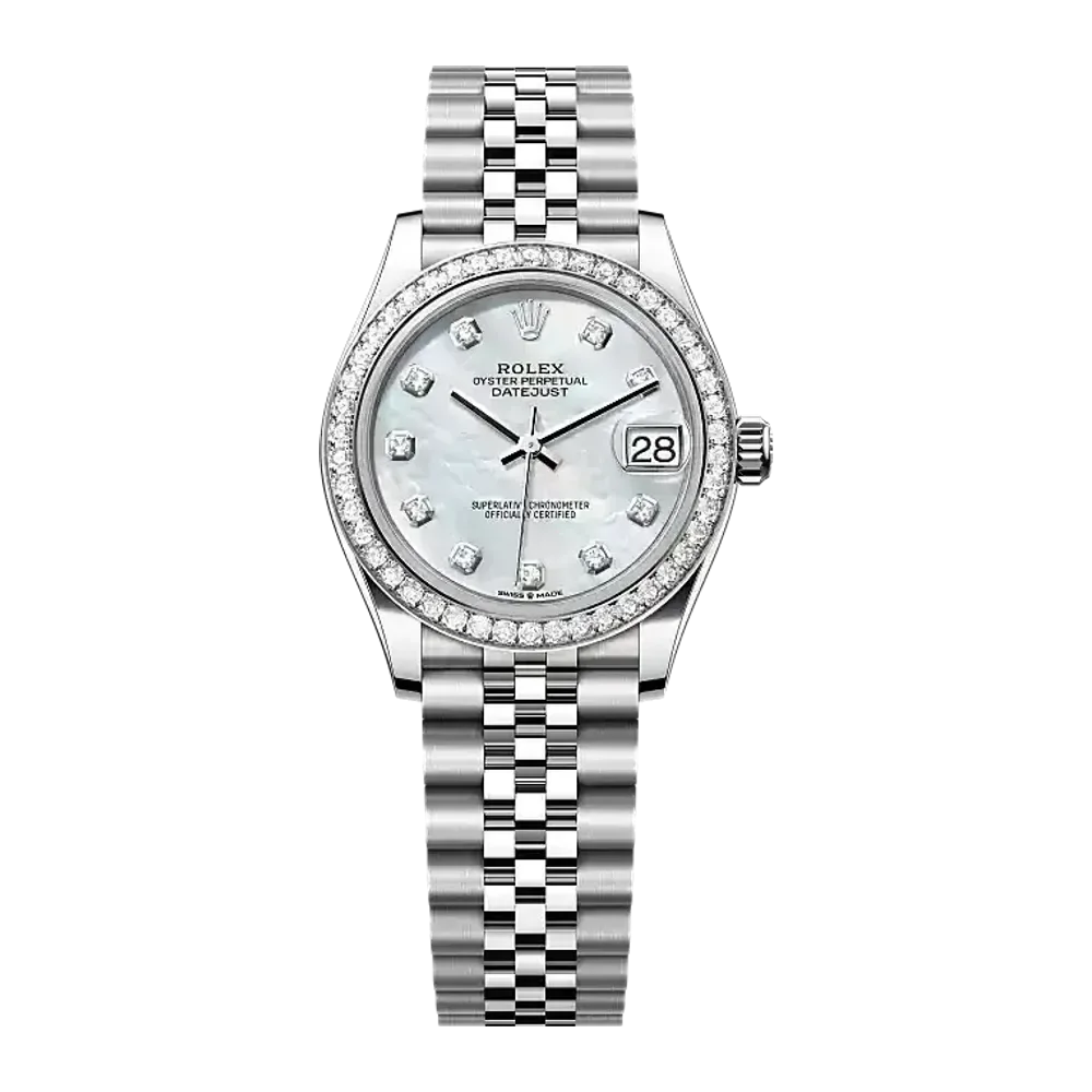 Rolex Datejust 278384RBR White mother-of-pearl set with diamonds dial