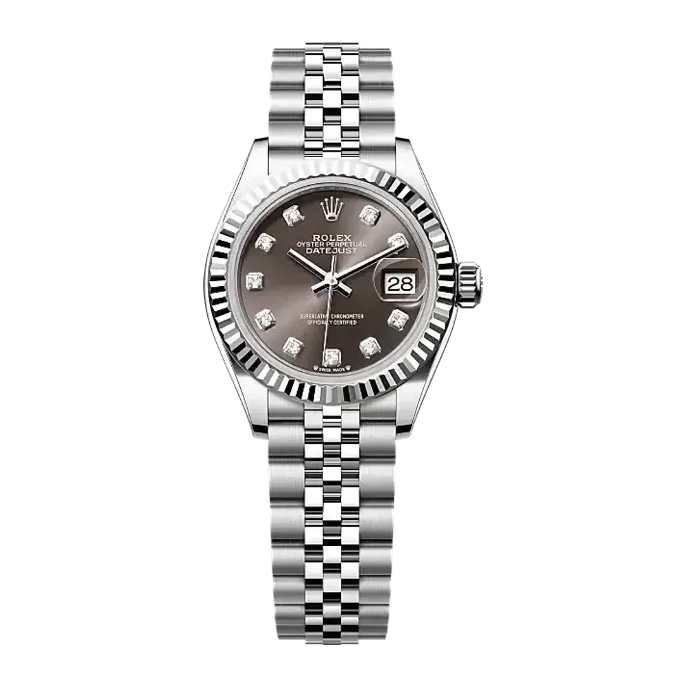Rolex Lady-Datejust 279174 Dark grey set with diamonds dial
