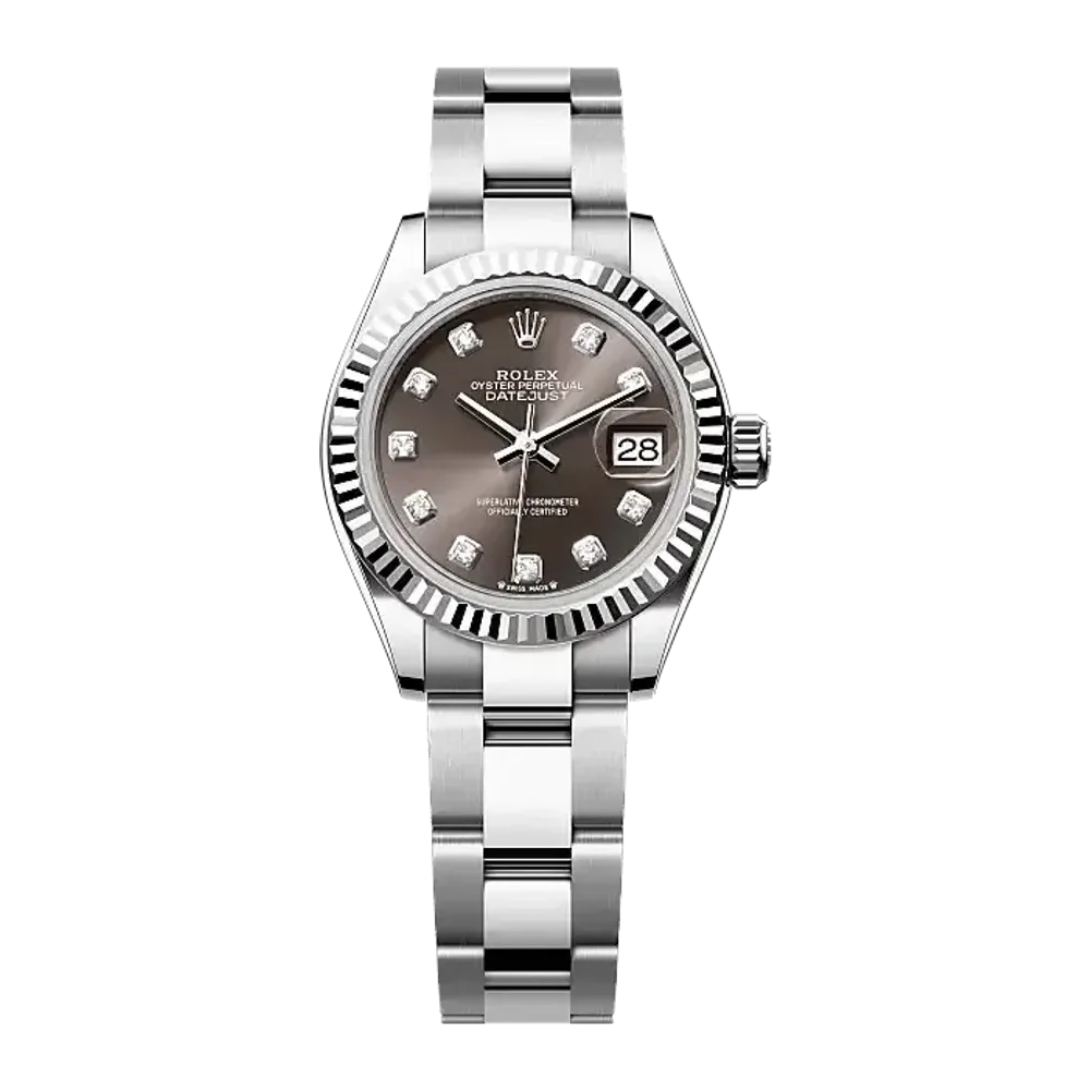 Rolex Lady-Datejust 279174 Dark grey set with diamonds dial