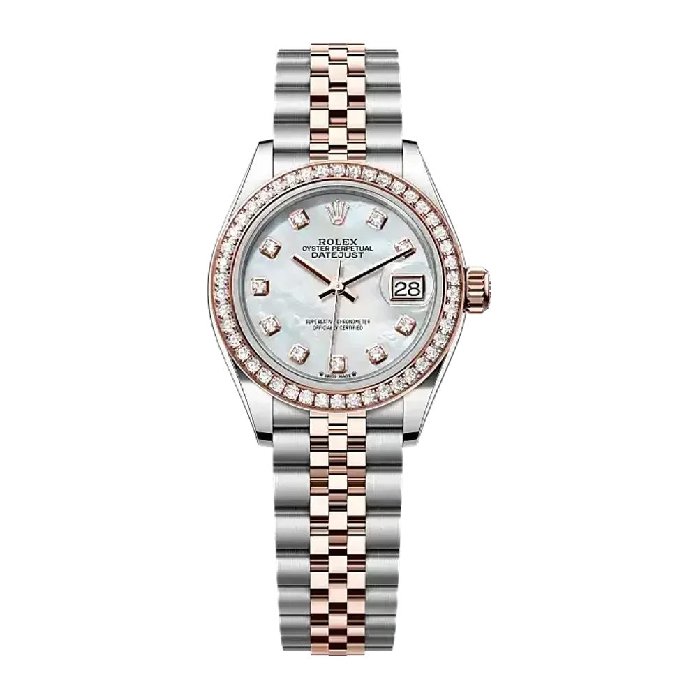 Rolex Lady-Datejust 279381RBR White mother-of-pearl set with diamonds dial