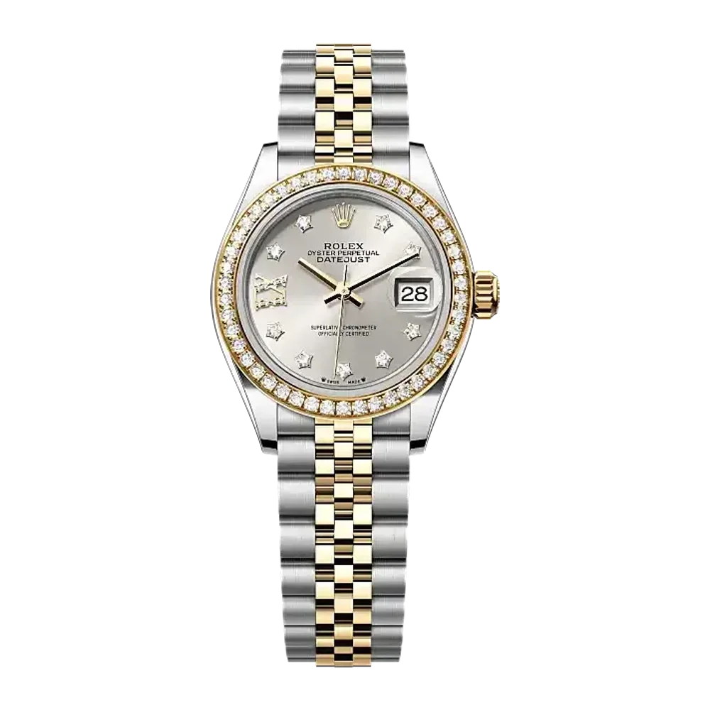 Rolex Lady-Datejust 279383RBR Silver set with diamonds dial