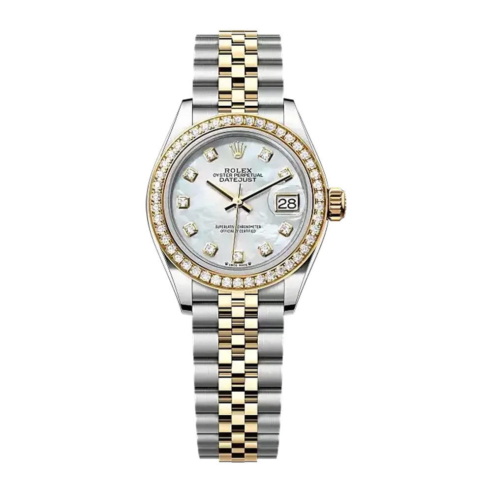Rolex Lady-Datejust 279383RBR White mother-of-pearl set with diamonds dial