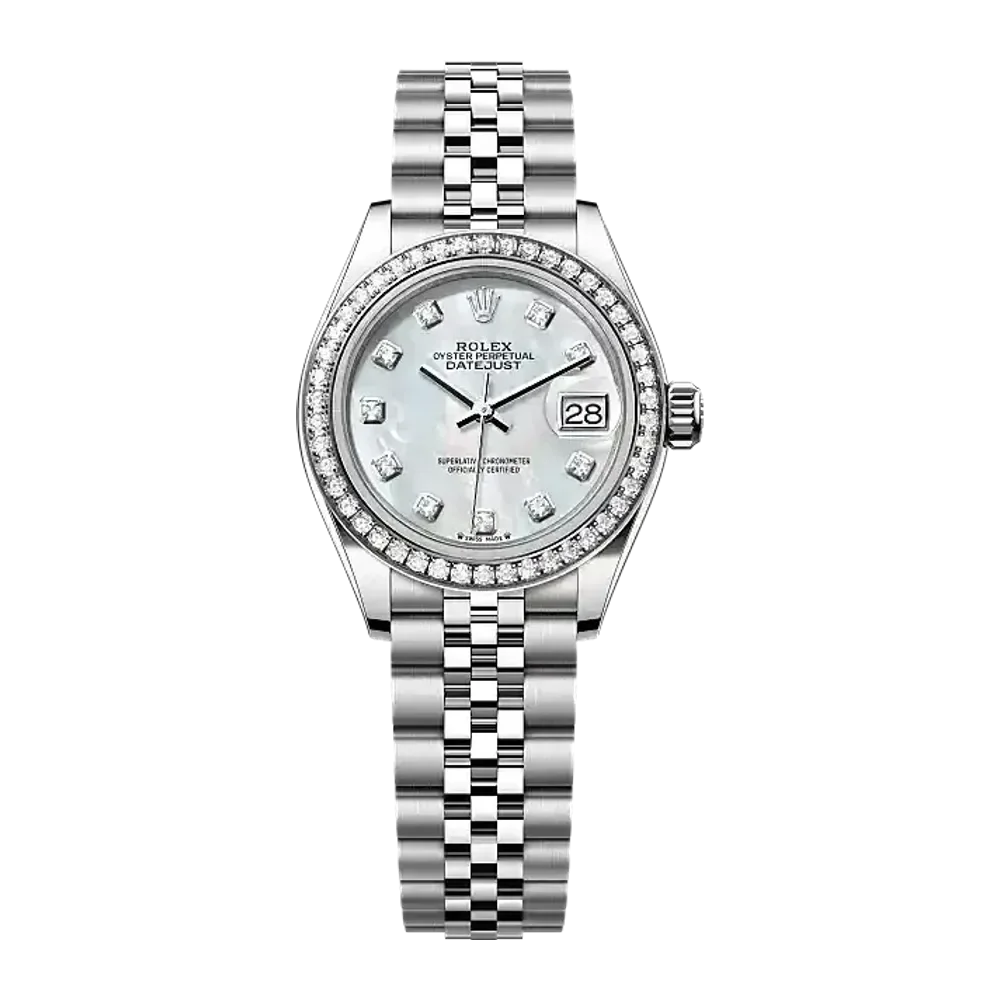 Rolex Lady-Datejust 279384RBR White mother-of-pearl set with diamonds dial